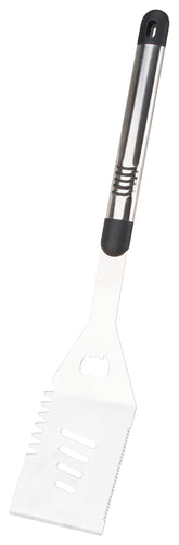 Omaha BBQ-8112443A Premium BBQ Spatula, 1.9 mm Gauge, Stainless Steel Blade, Stainless Steel, Aluminum Handle